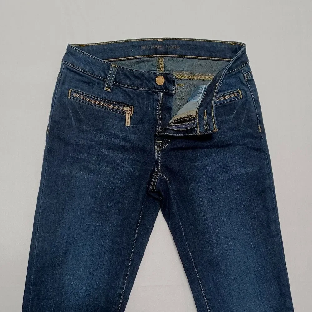 MICHAEL KORS Zipper Pocket Low-Rise Skinny Jeans Women's Size 2